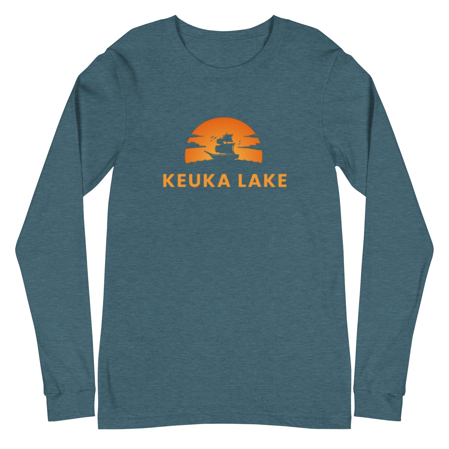 Unisex Long Sleeve Tee - Keuka Lake Blue Sailboat