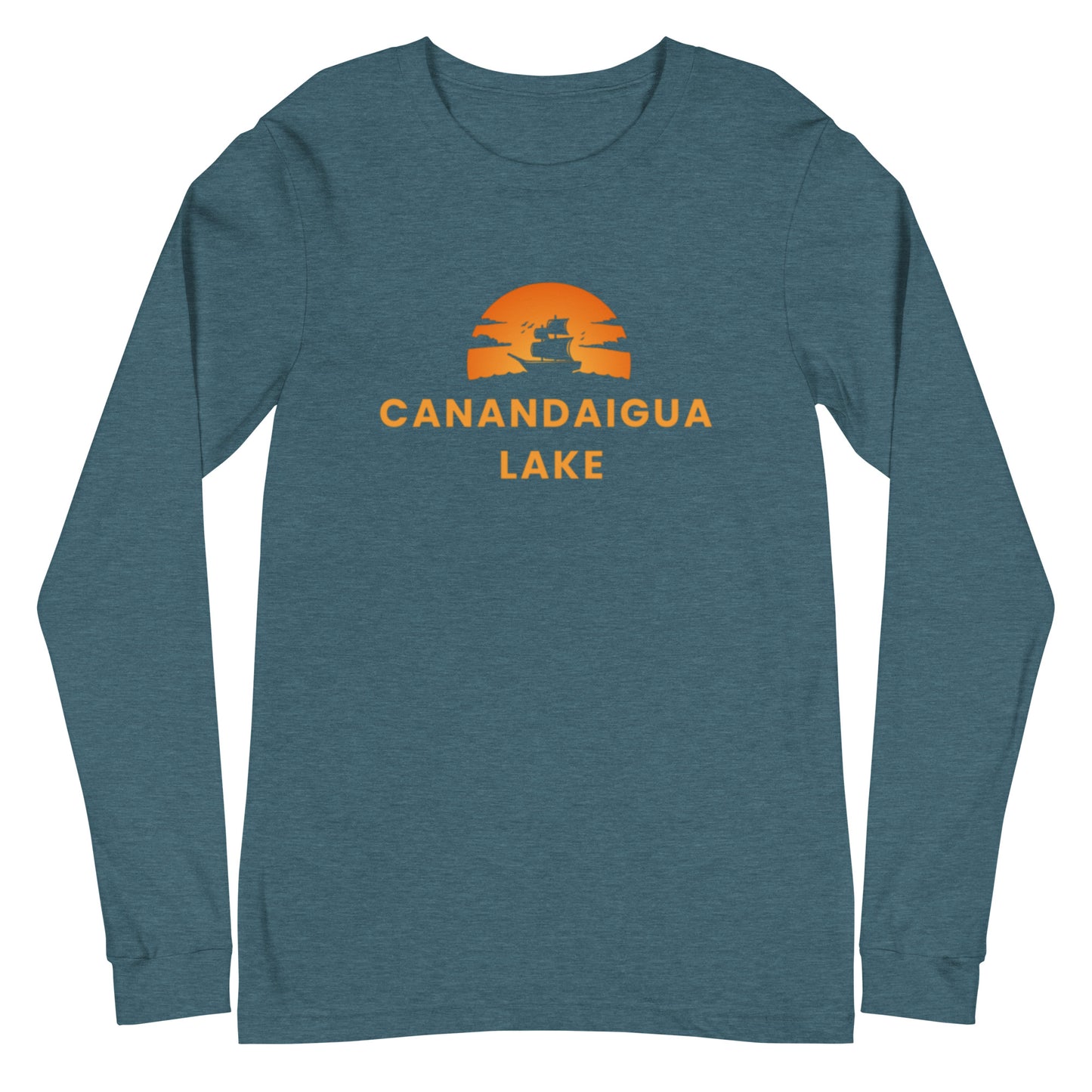 Unisex Long Sleeve Tee - Canandaigua Lake Blue Sailboat