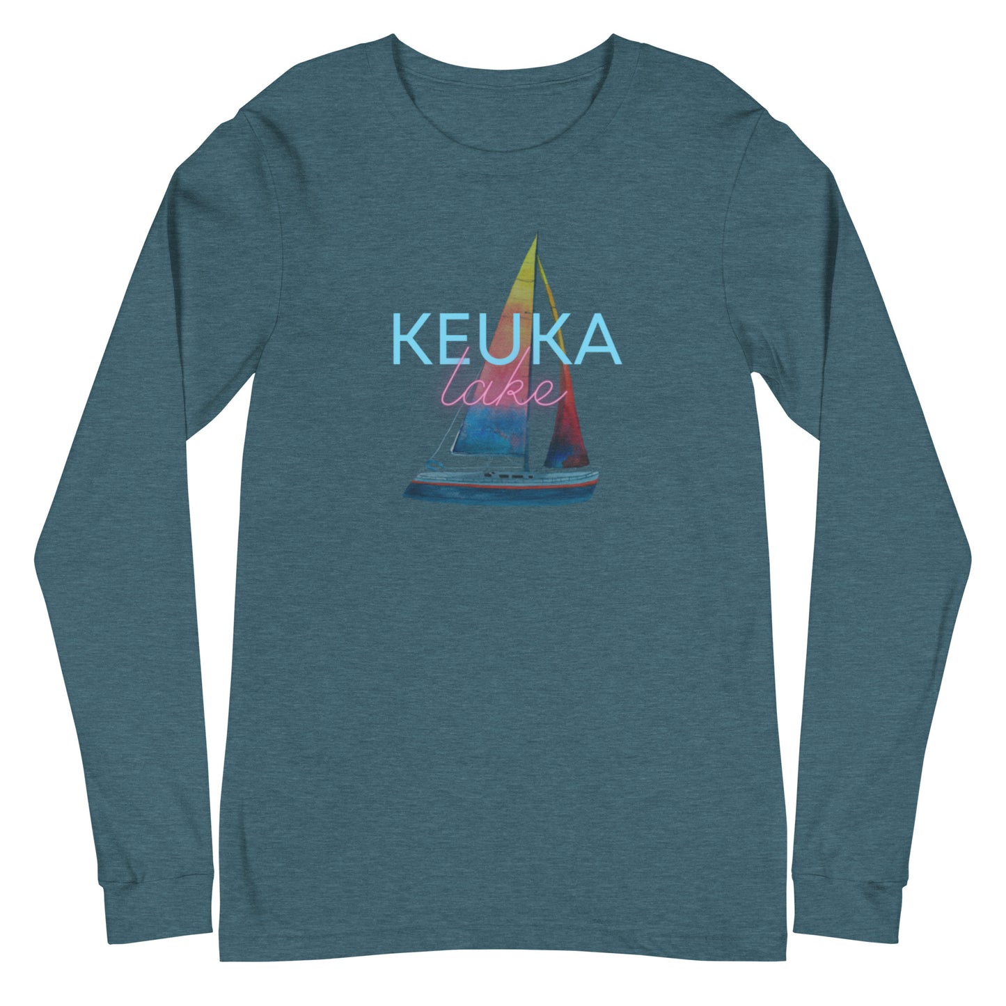 Unisex Long Sleeve Tee - Keuka Lake Sailboat 2