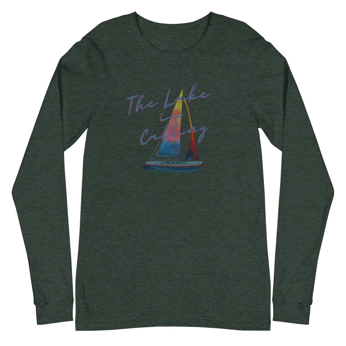 Unisex Long Sleeve Tee - The Lake is Calling Sailboat 2