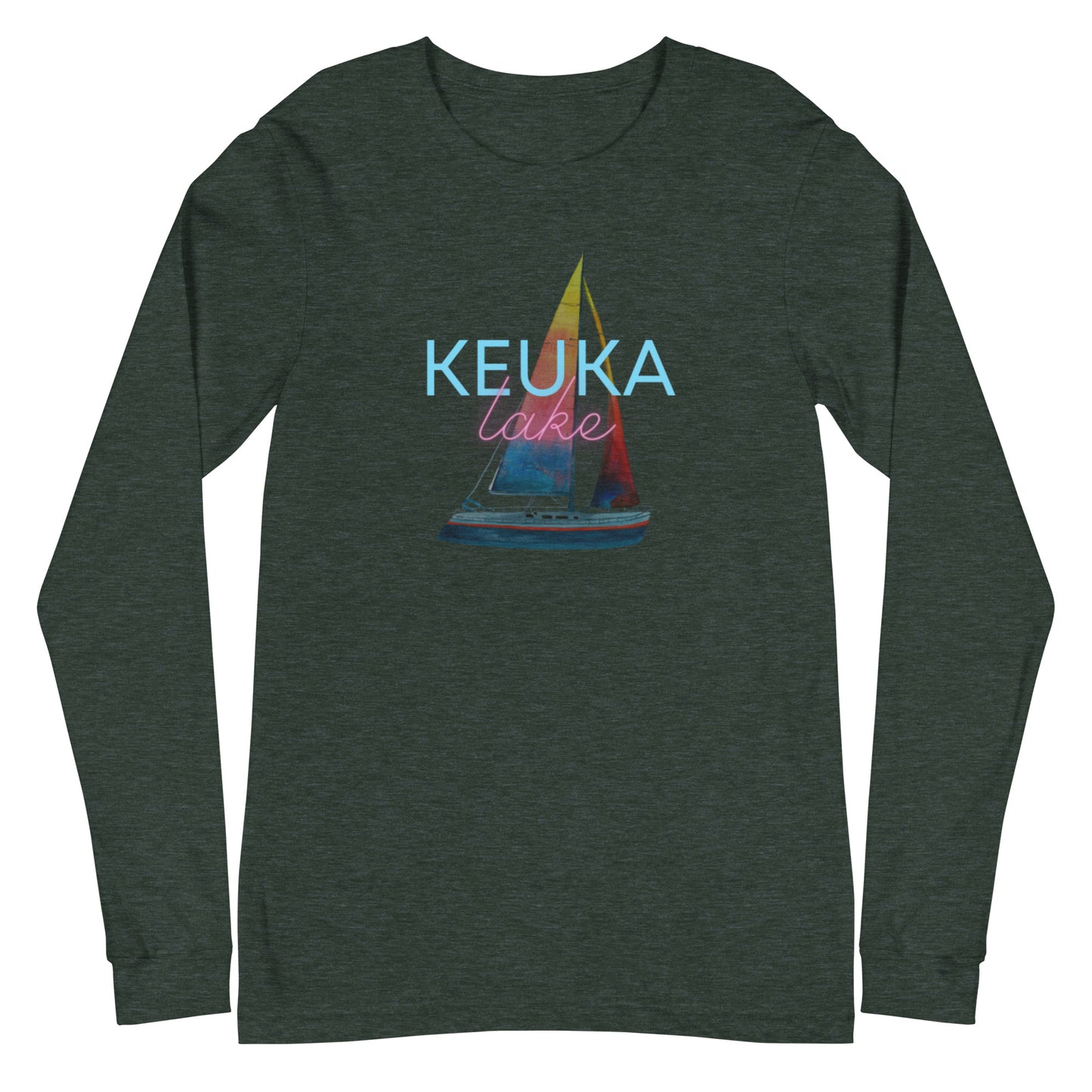 Unisex Long Sleeve Tee - Keuka Lake Sailboat 2