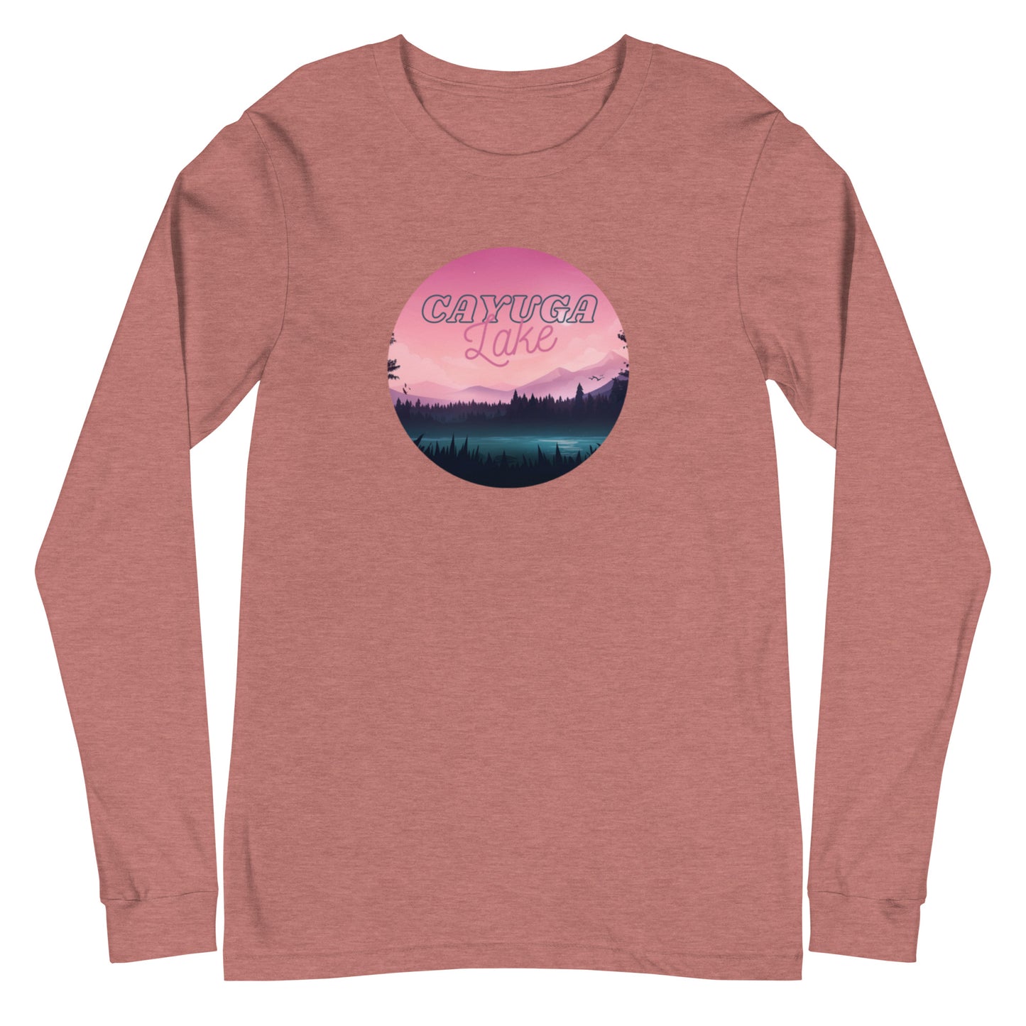 Unisex Long Sleeve Tee - Cayuga Lake pink sky