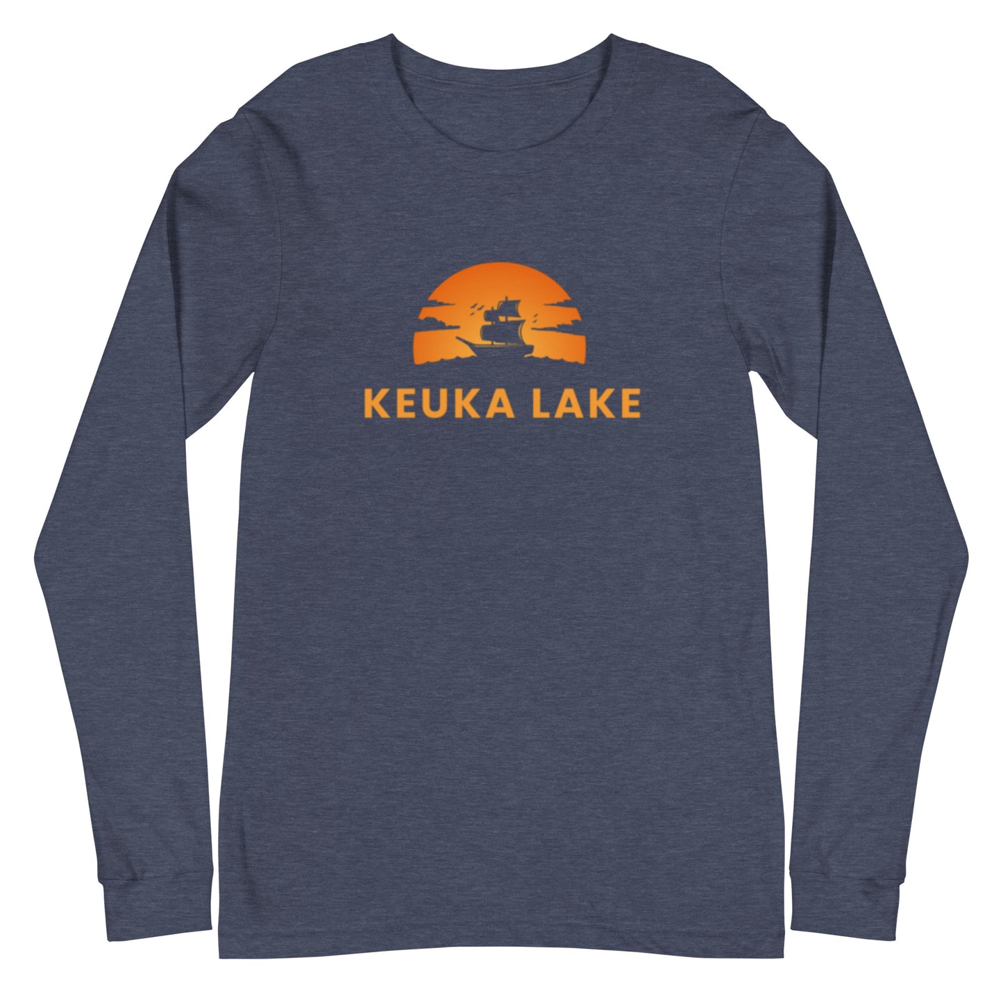 Unisex Long Sleeve Tee - Keuka Lake Blue Sailboat