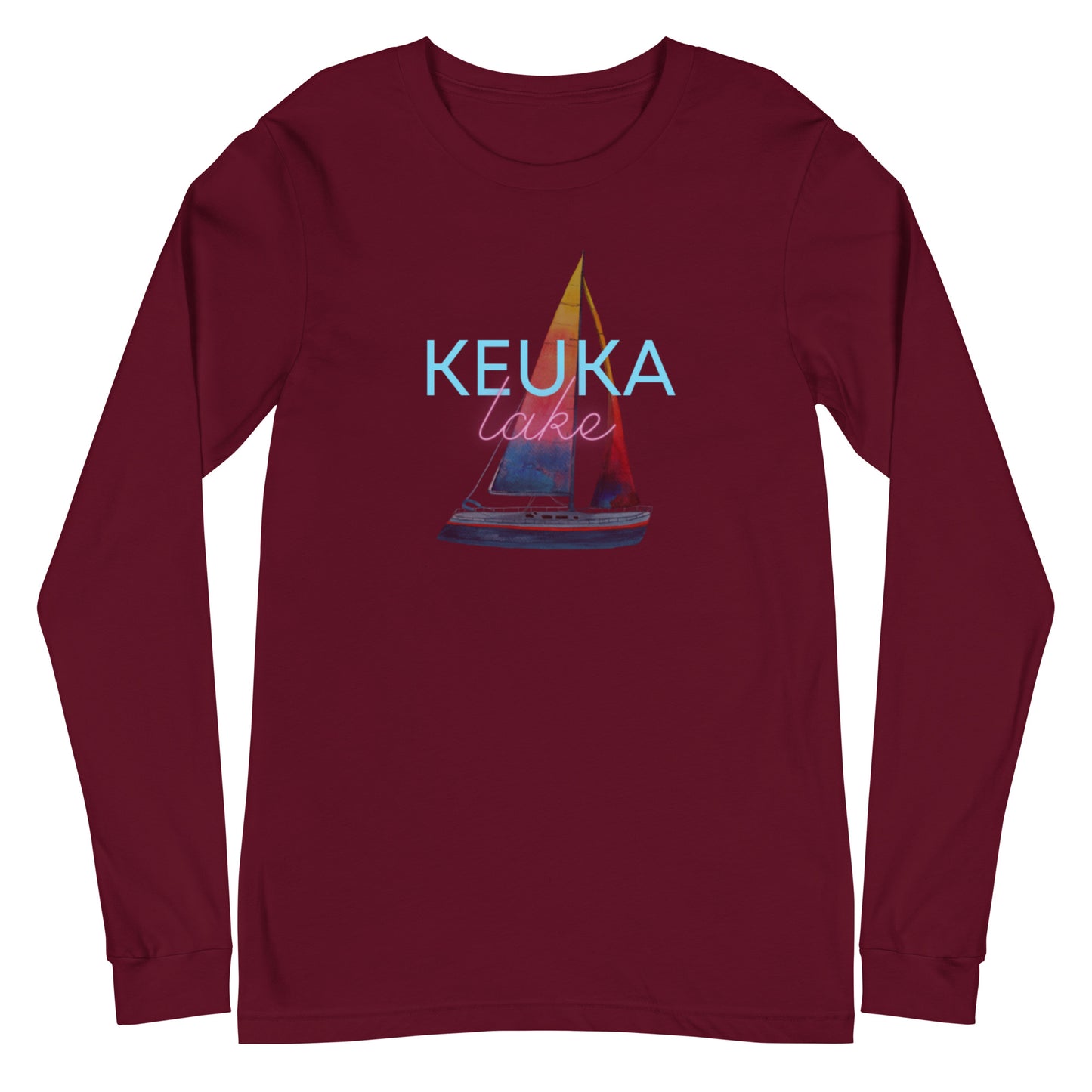 Unisex Long Sleeve Tee - Keuka Lake Sailboat 2