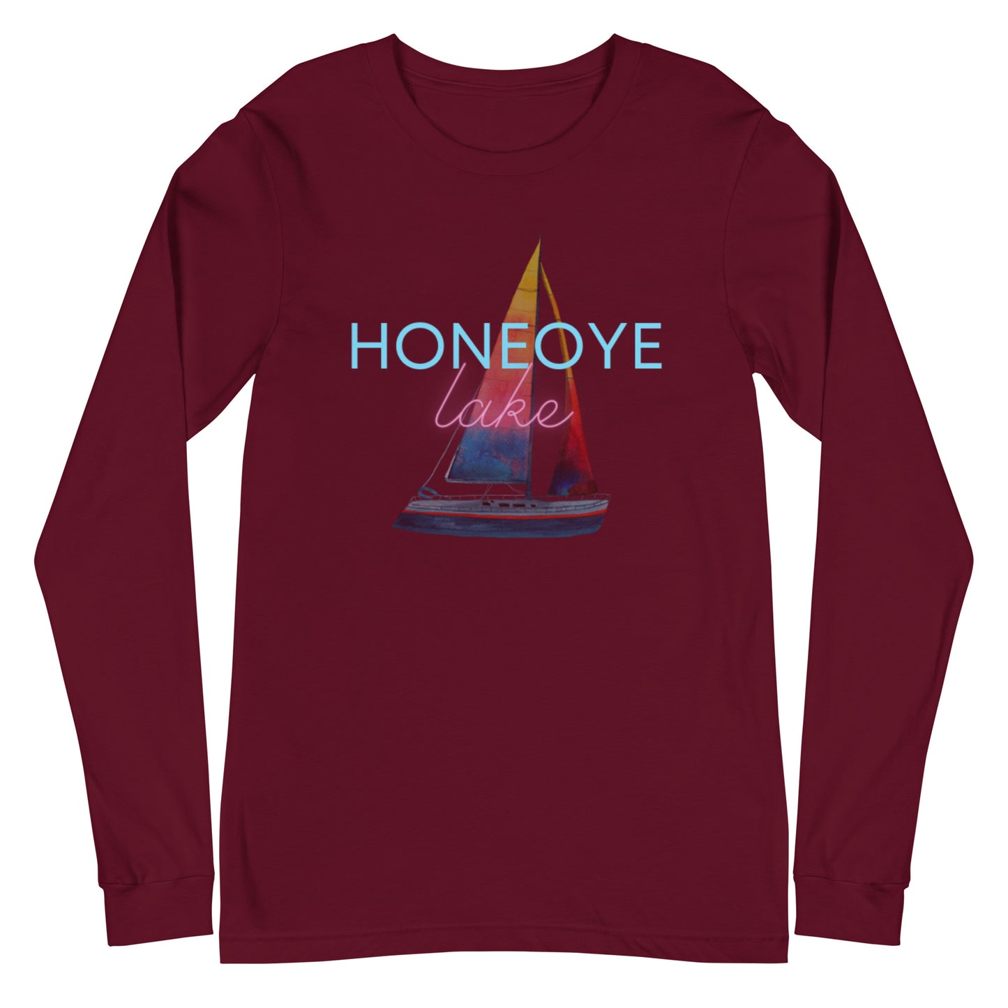 Unisex Long Sleeve Tee - Honeoye Lake Sailboat 2