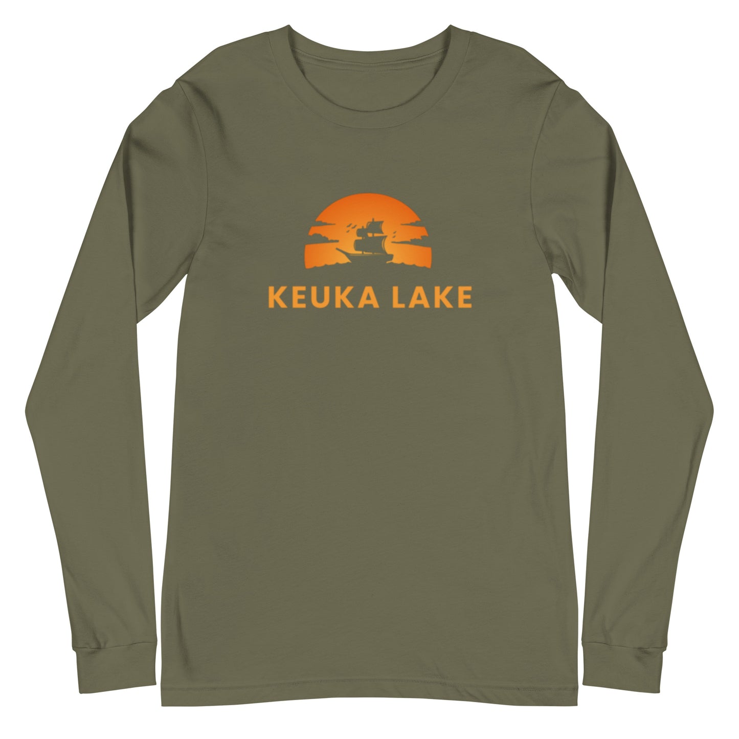 Unisex Long Sleeve Tee - Keuka Lake Blue Sailboat