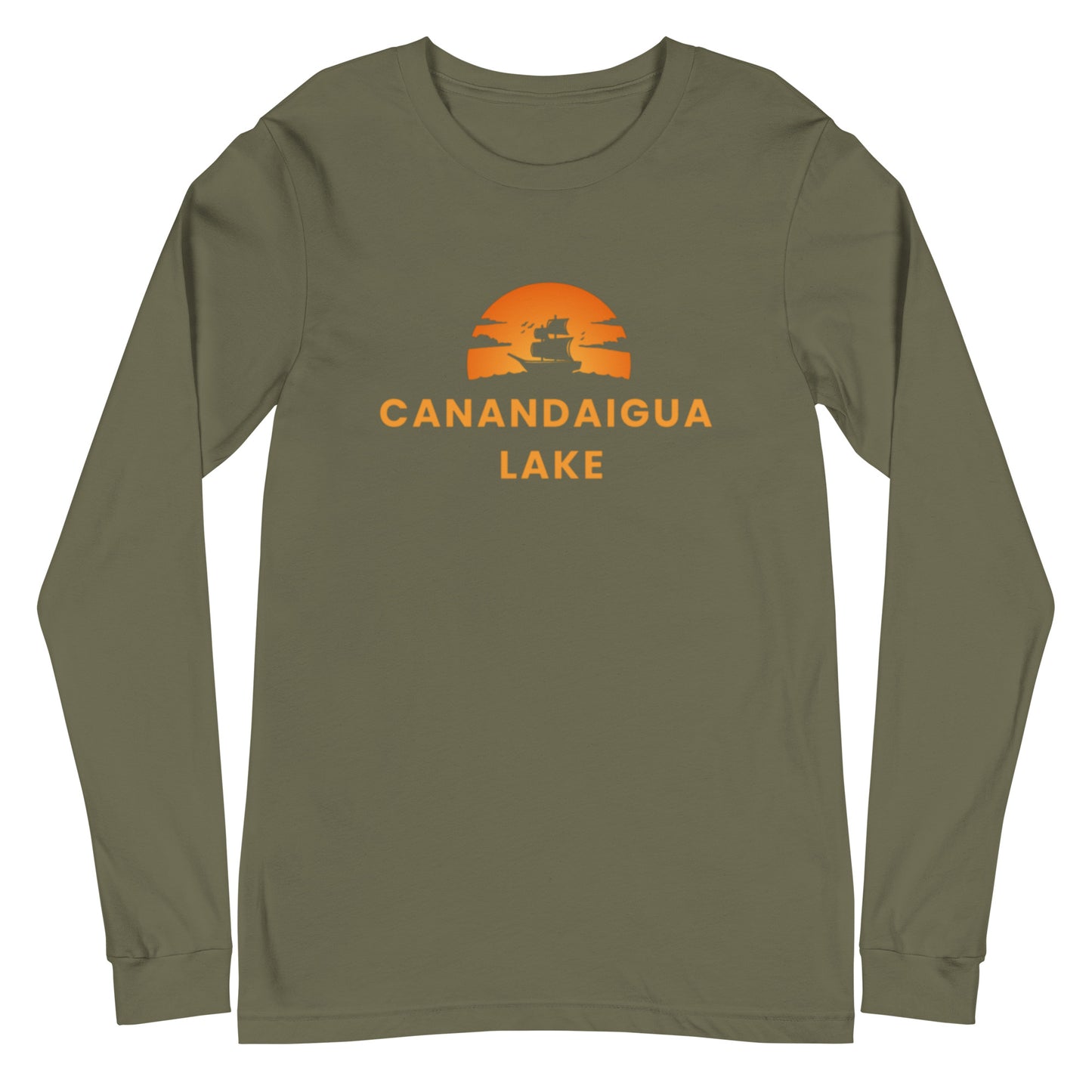 Unisex Long Sleeve Tee - Canandaigua Lake Blue Sailboat