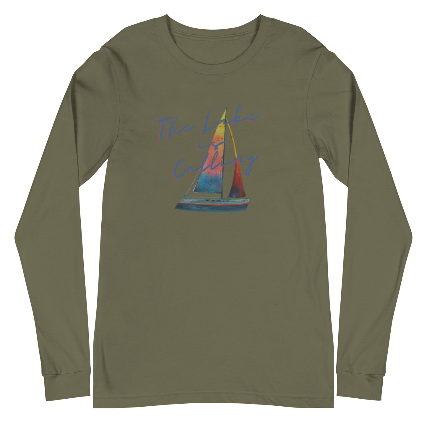 Unisex Long Sleeve Tee - The Lake is Calling Sailboat 2