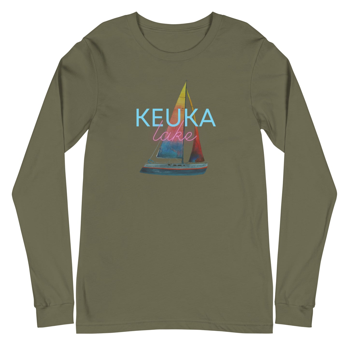 Unisex Long Sleeve Tee - Keuka Lake Sailboat 2