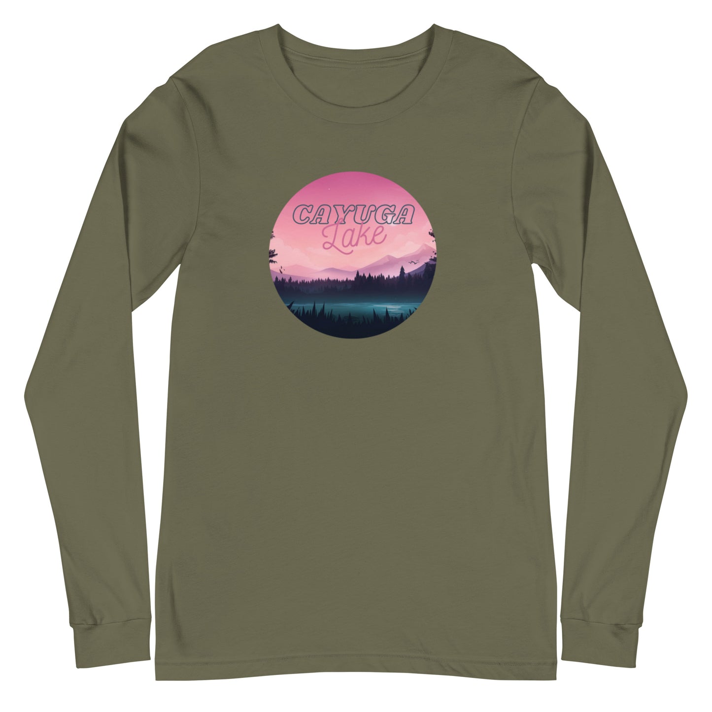 Unisex Long Sleeve Tee - Cayuga Lake pink sky