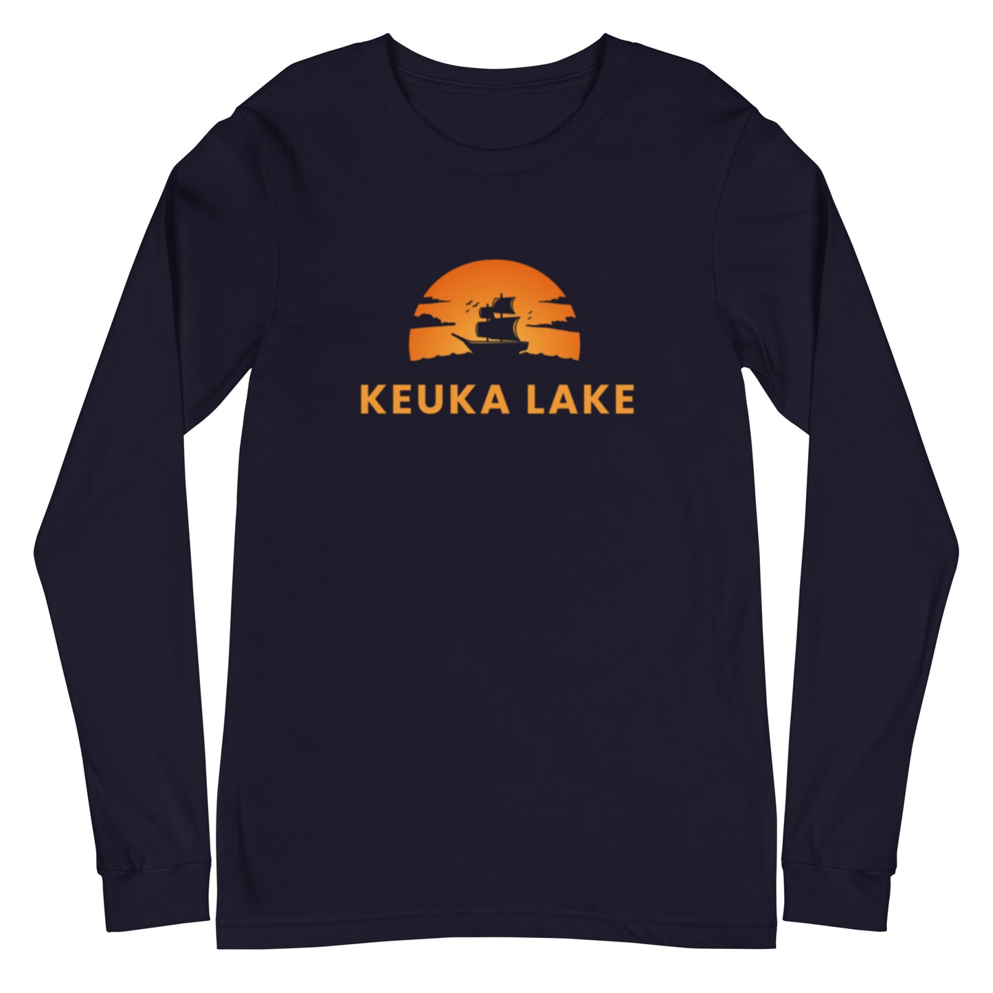 Unisex Long Sleeve Tee - Keuka Lake Blue Sailboat