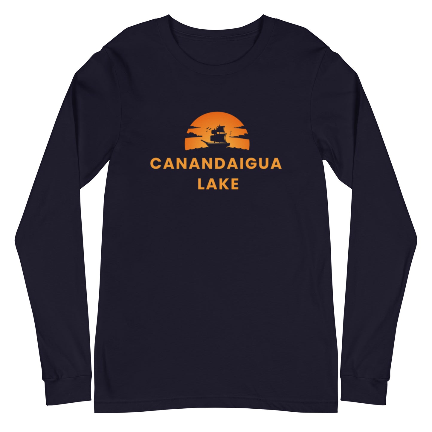 Unisex Long Sleeve Tee - Canandaigua Lake Blue Sailboat