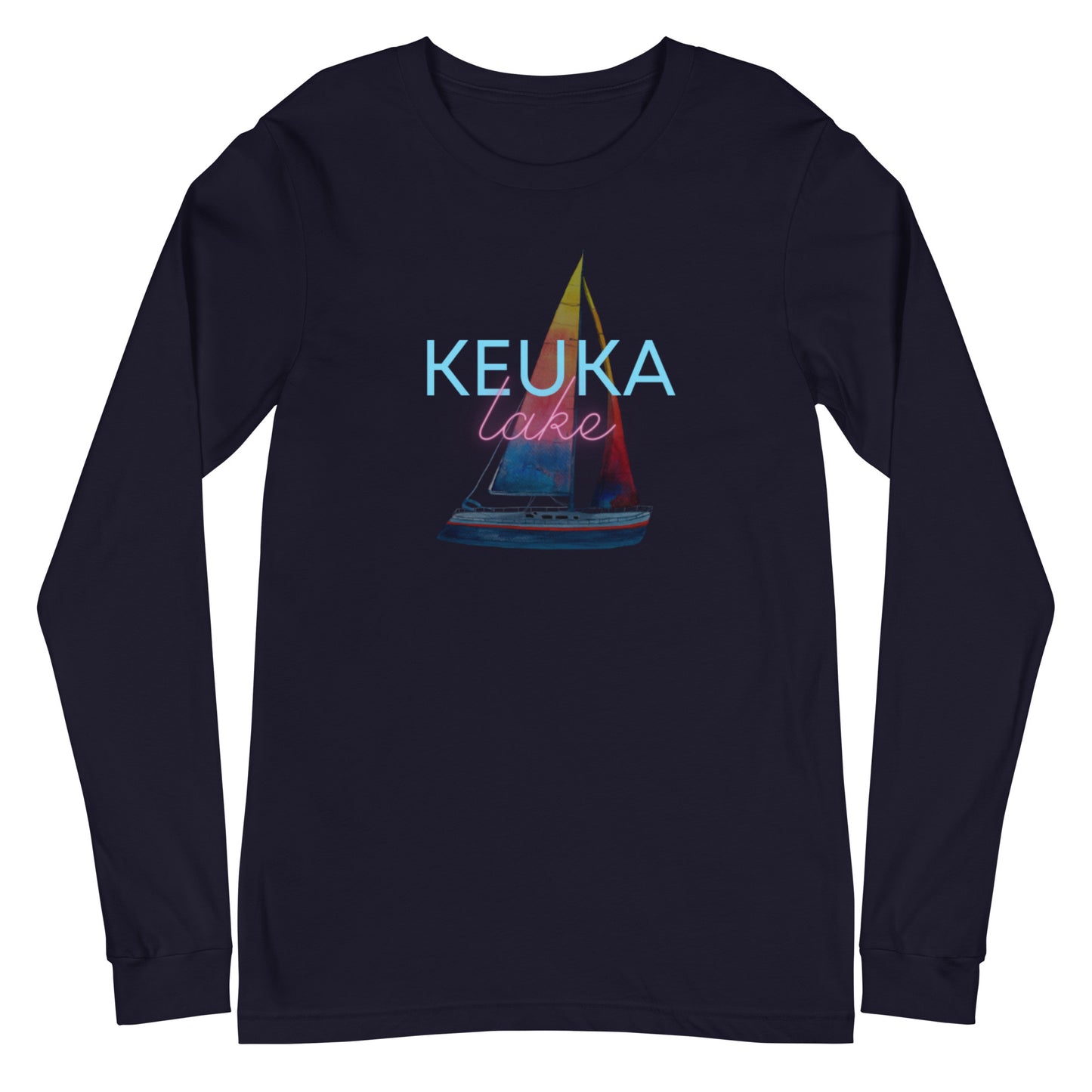 Unisex Long Sleeve Tee - Keuka Lake Sailboat 2