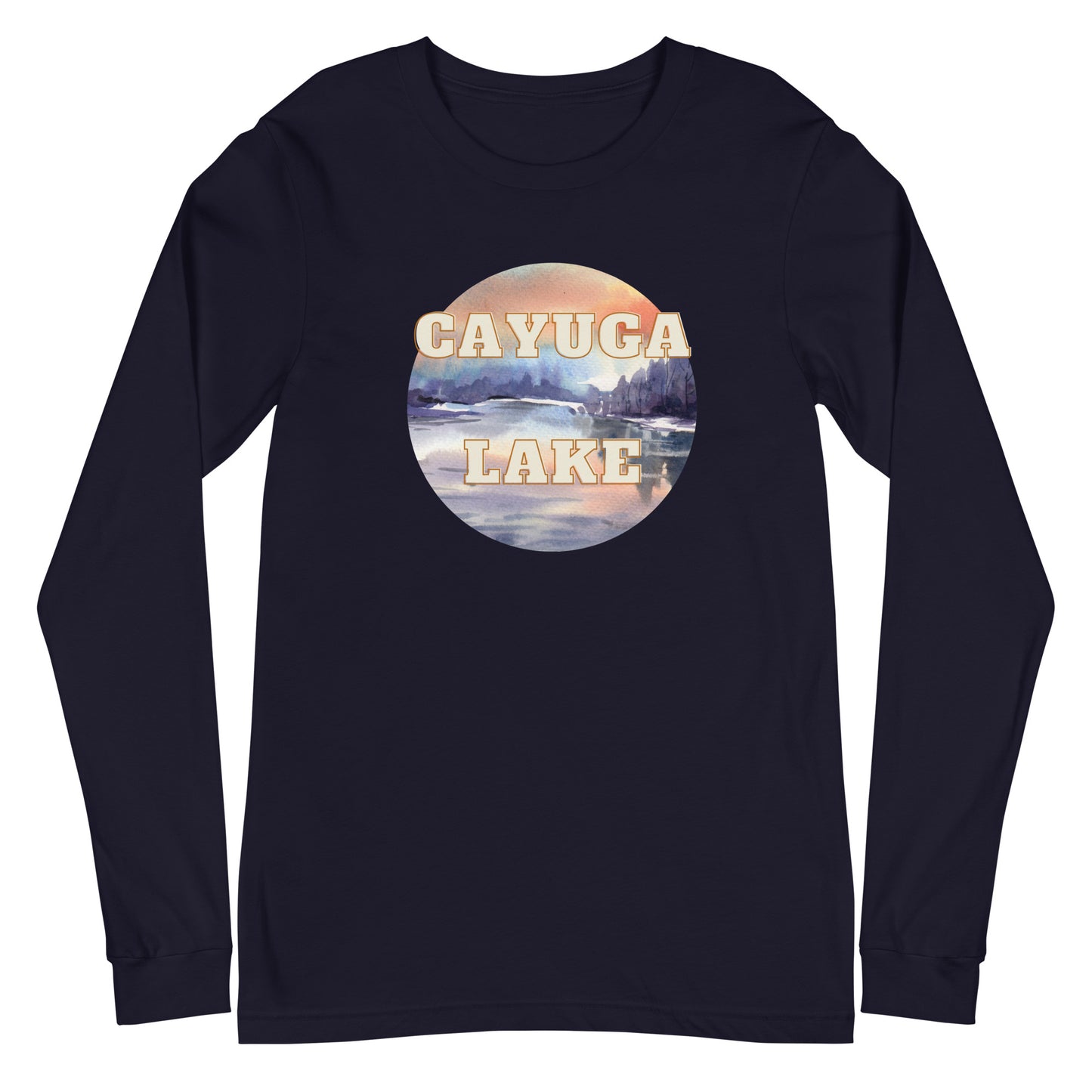 Unisex Long Sleeve Tee - Cayuga Lake watercolors