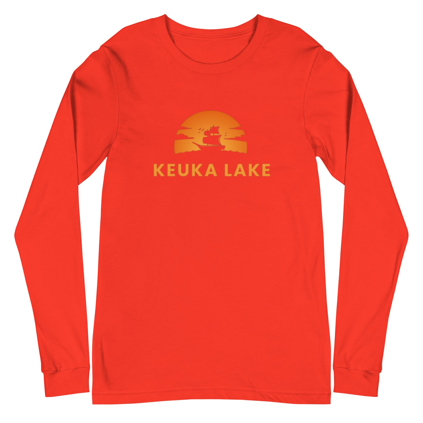 Unisex Long Sleeve Tee - Keuka Lake Blue Sailboat