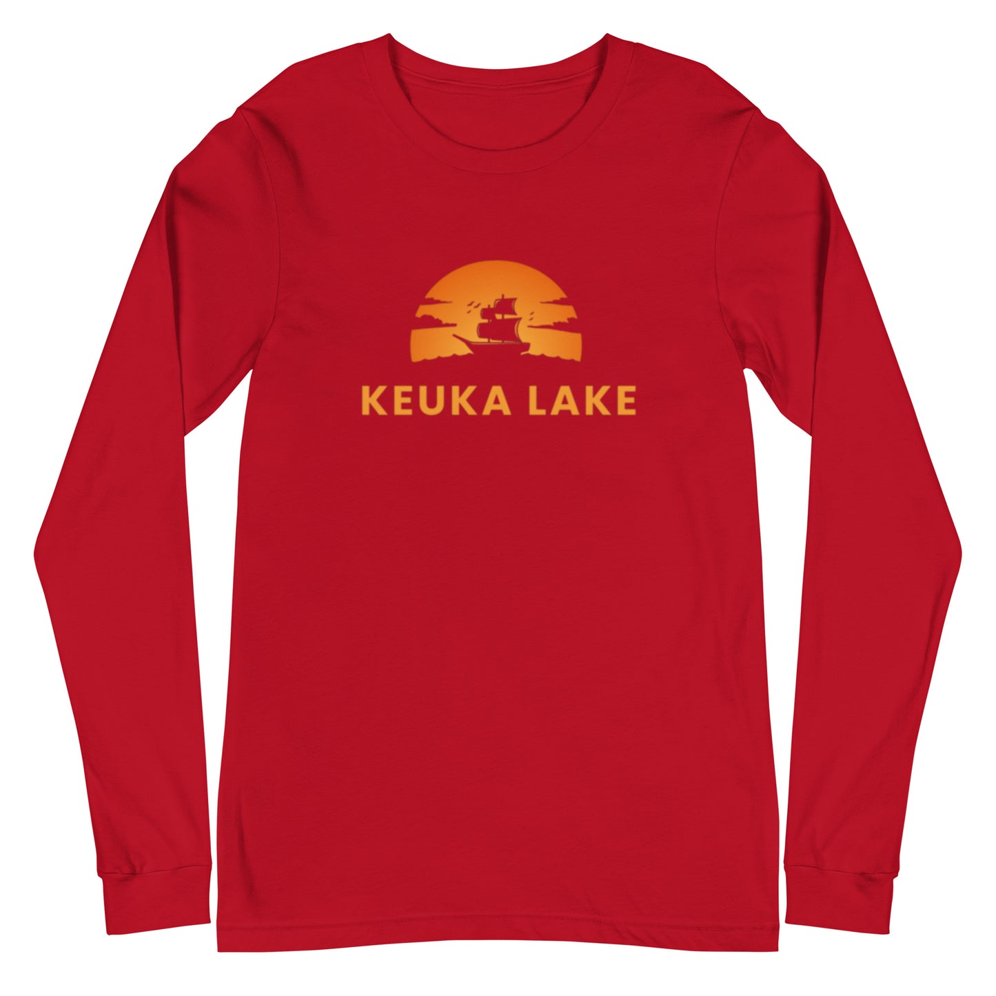 Unisex Long Sleeve Tee - Keuka Lake Blue Sailboat