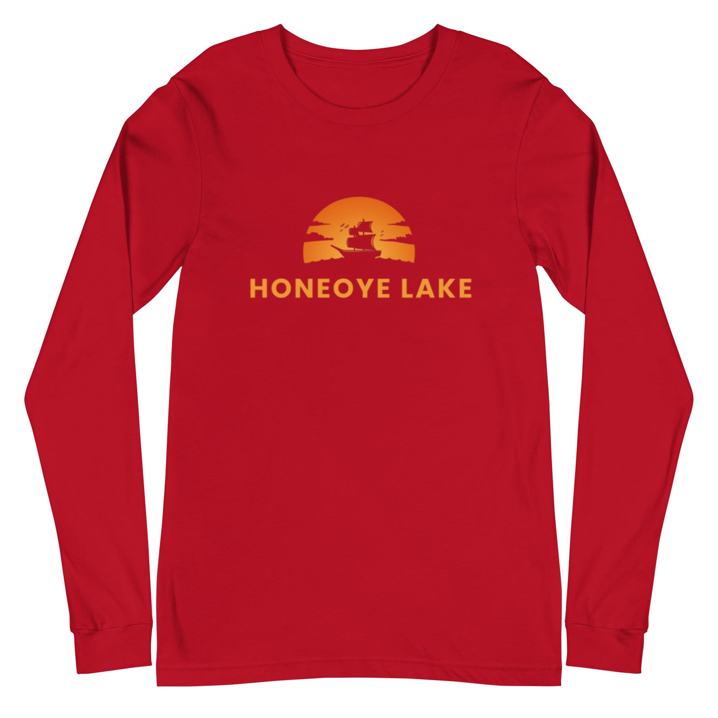 Unisex Long Sleeve Tee - Honeoye Lake Blue Sailboat