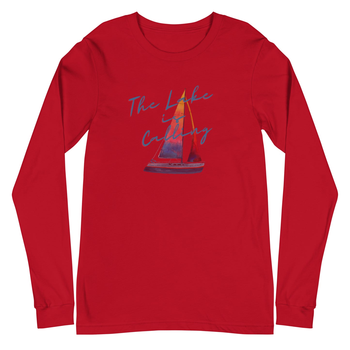 Unisex Long Sleeve Tee - The Lake is Calling Sailboat 2