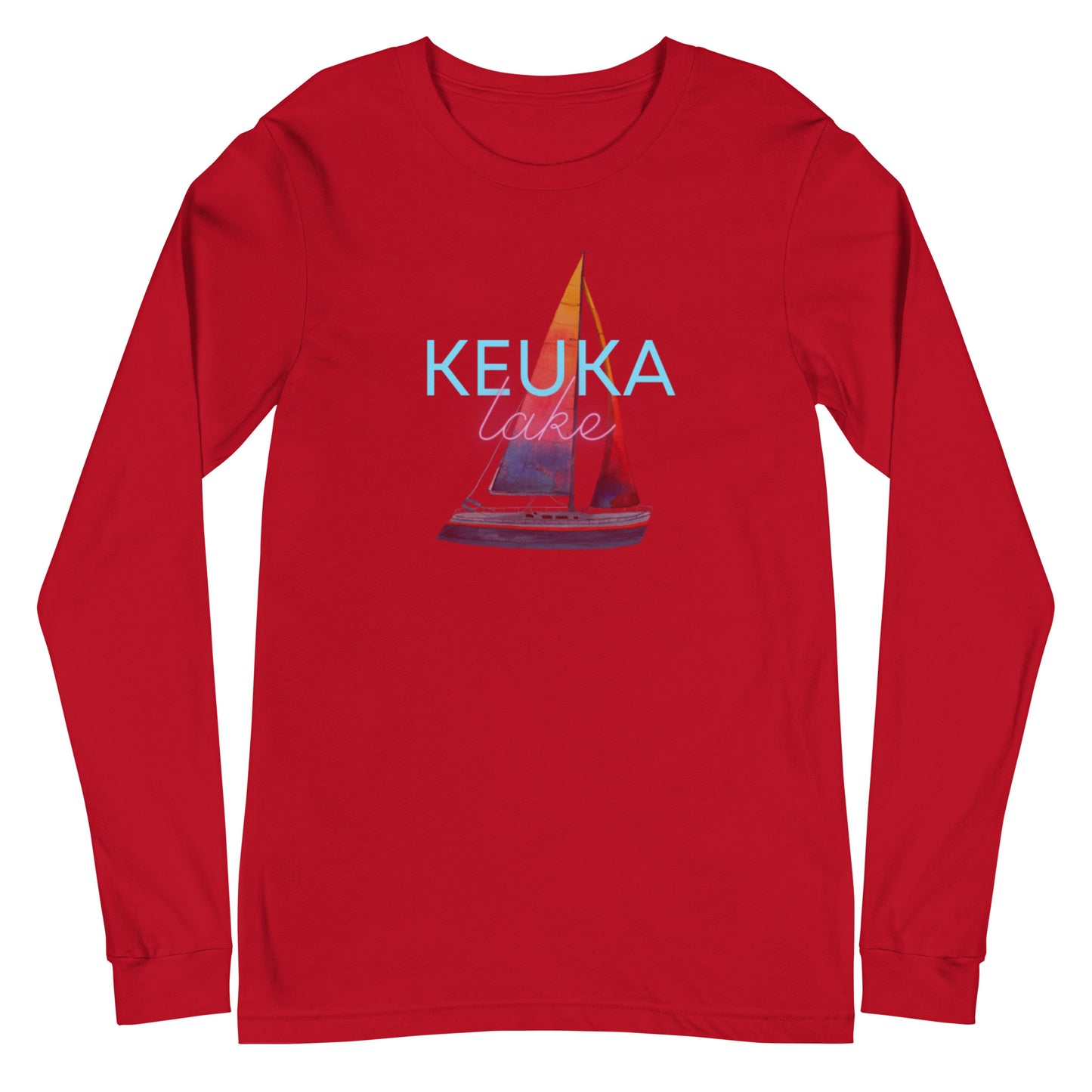 Unisex Long Sleeve Tee - Keuka Lake Sailboat 2