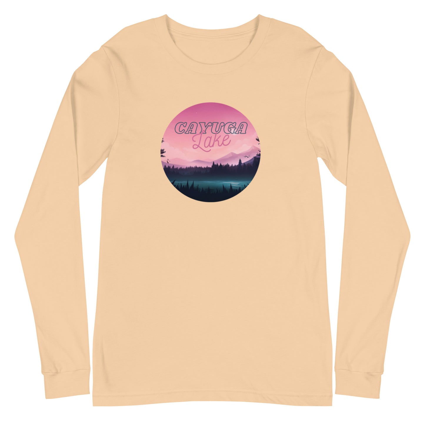 Unisex Long Sleeve Tee - Cayuga Lake pink sky