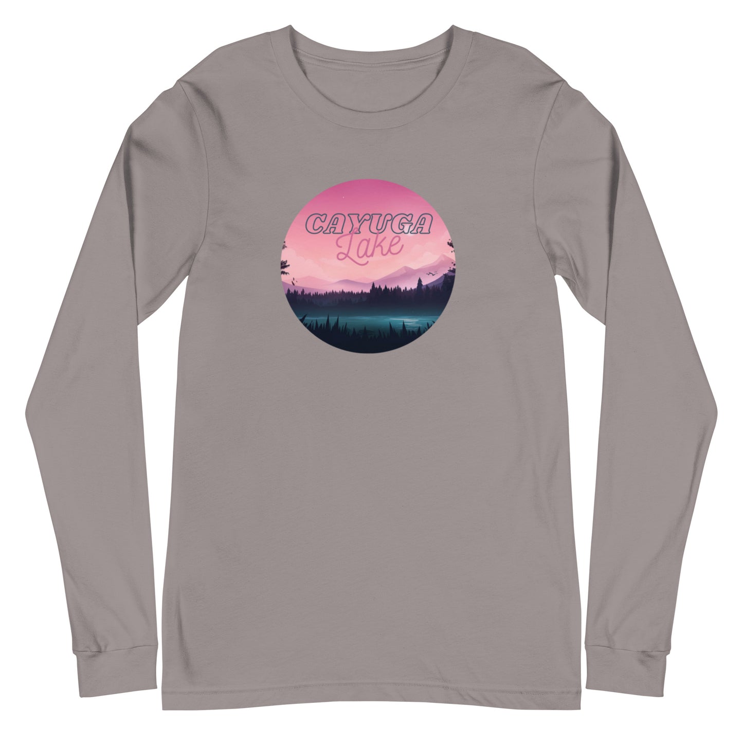 Unisex Long Sleeve Tee - Cayuga Lake pink sky