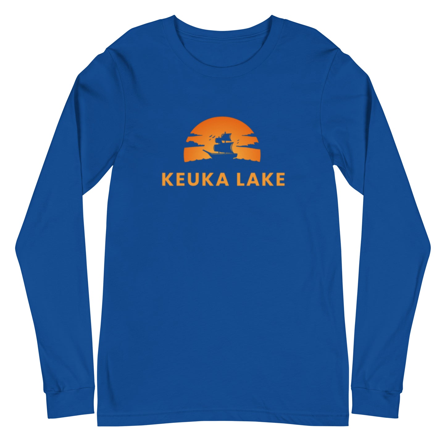 Unisex Long Sleeve Tee - Keuka Lake Blue Sailboat