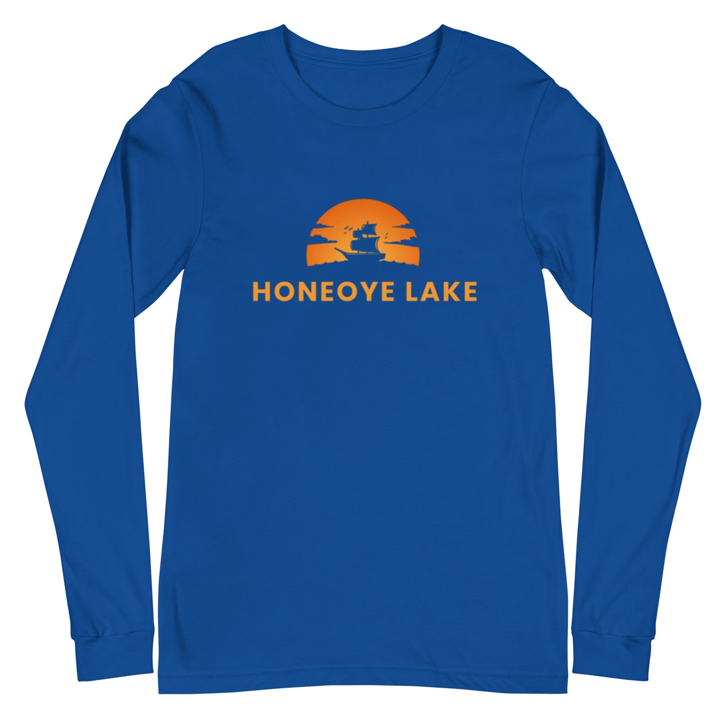 Unisex Long Sleeve Tee - Honeoye Lake Blue Sailboat