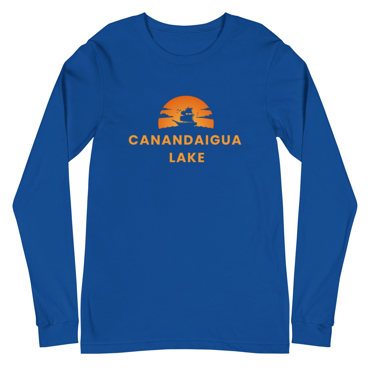 Unisex Long Sleeve Tee - Canandaigua Lake Blue Sailboat