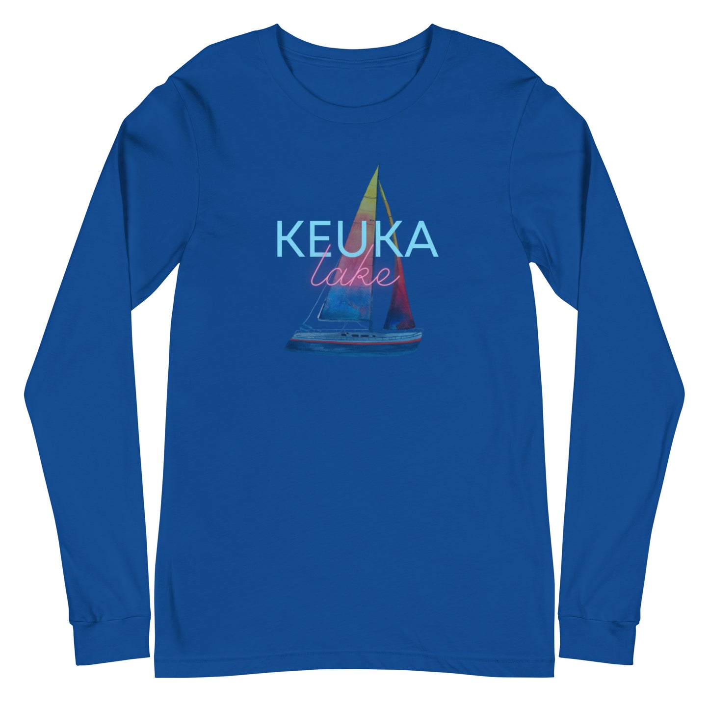 Unisex Long Sleeve Tee - Keuka Lake Sailboat 2