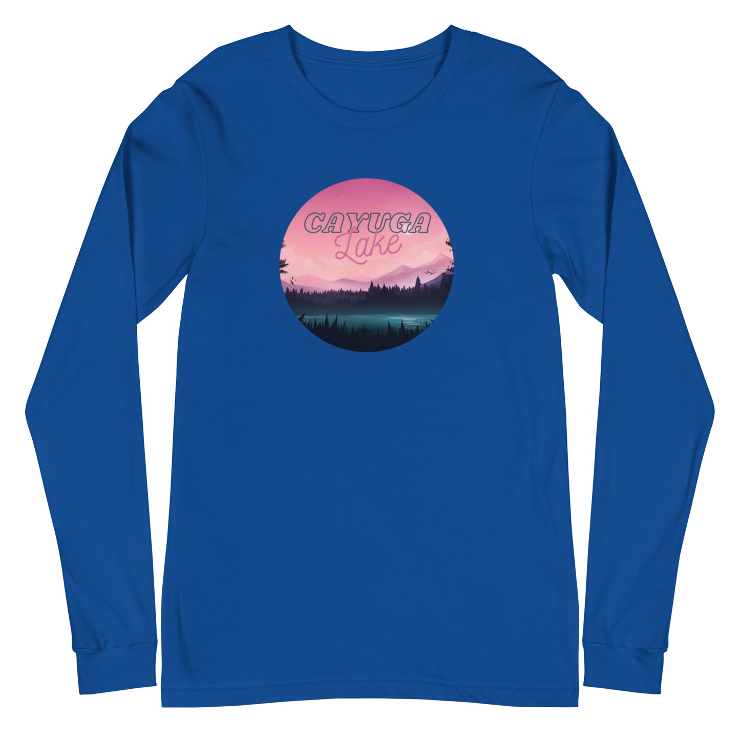 Unisex Long Sleeve Tee - Cayuga Lake pink sky