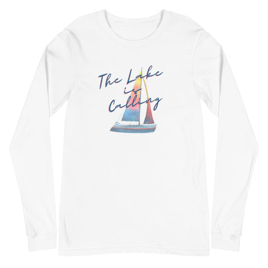 Unisex Long Sleeve Tee - The Lake is Calling Sailboat 2