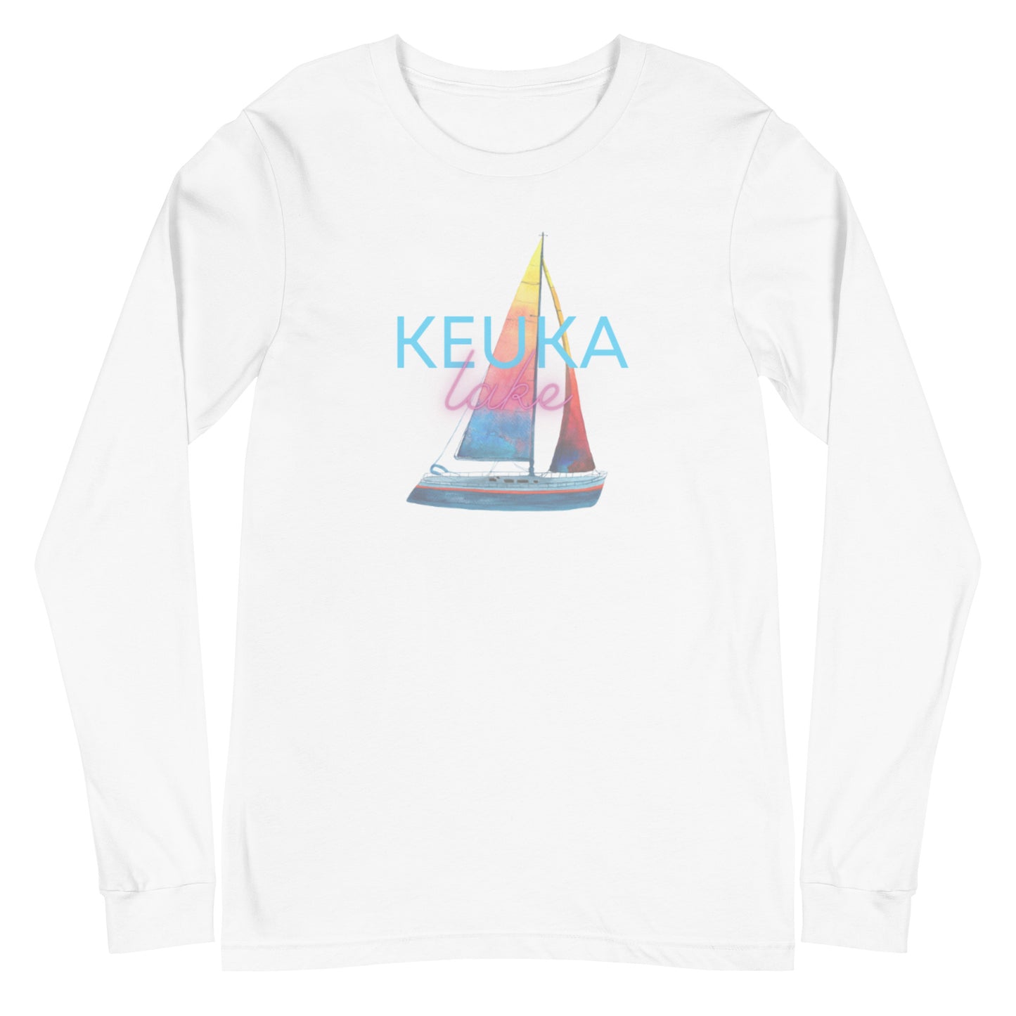 Unisex Long Sleeve Tee - Keuka Lake Sailboat 2