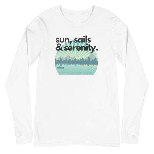 Unisex Long Sleeve Tee - Sun, Sails & Serenity