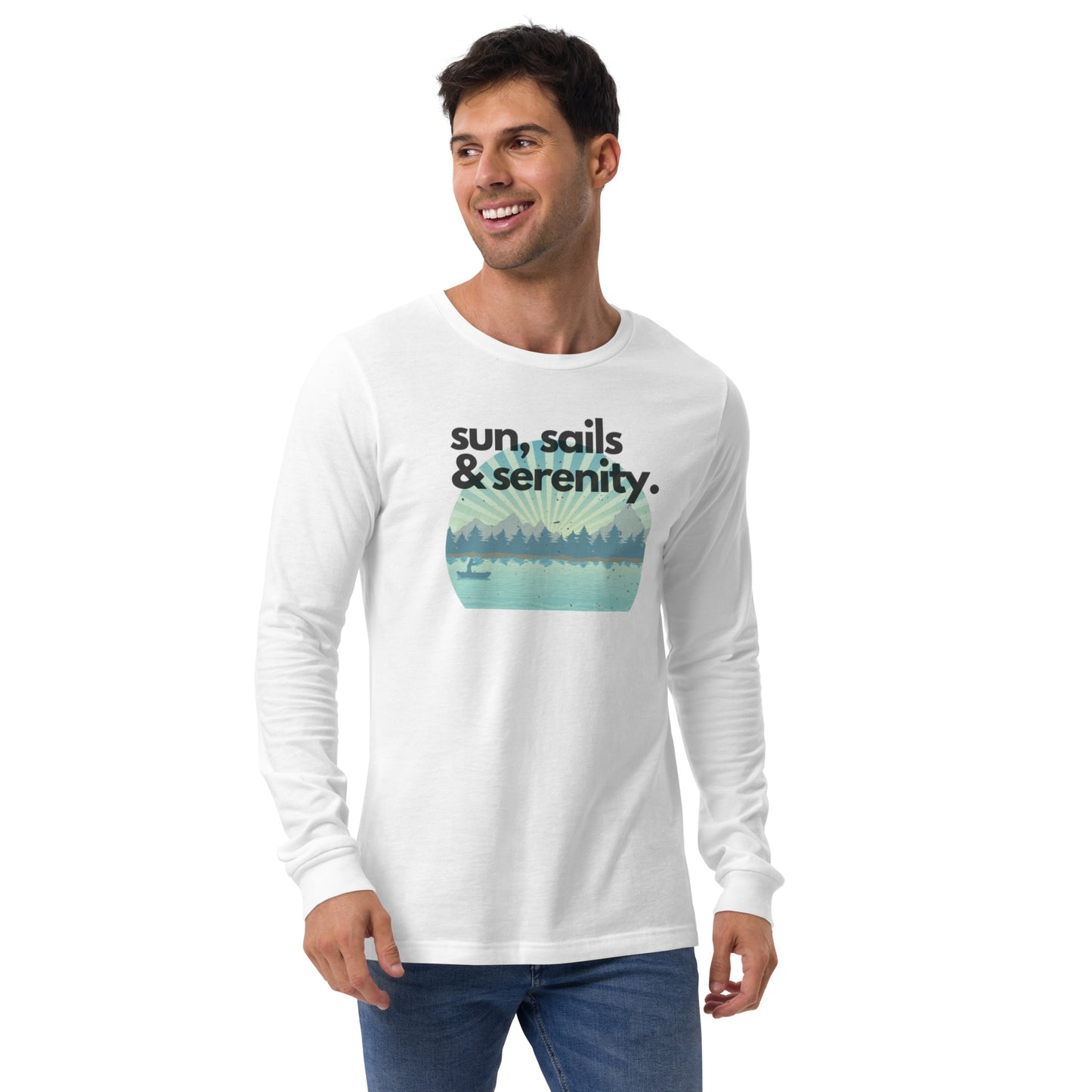 Unisex Long Sleeve Tee - Sun, Sails & Serenity