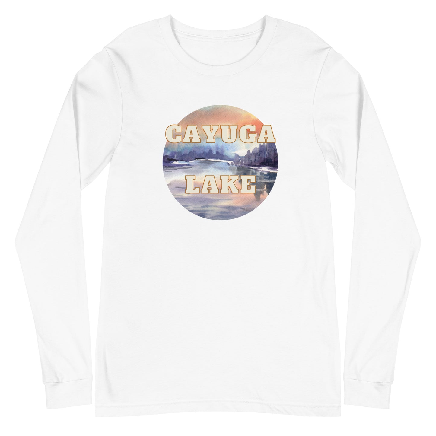 Unisex Long Sleeve Tee - Cayuga Lake watercolors