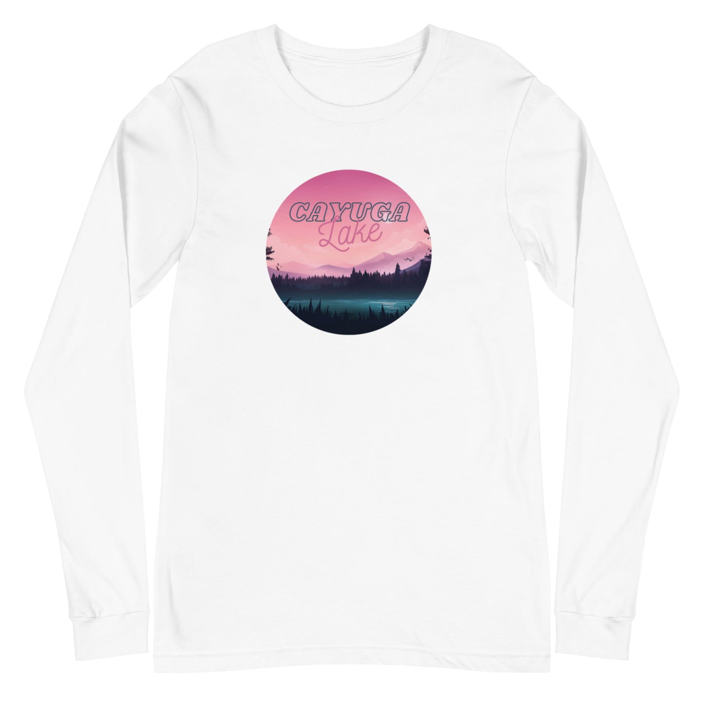 Unisex Long Sleeve Tee - Cayuga Lake pink sky