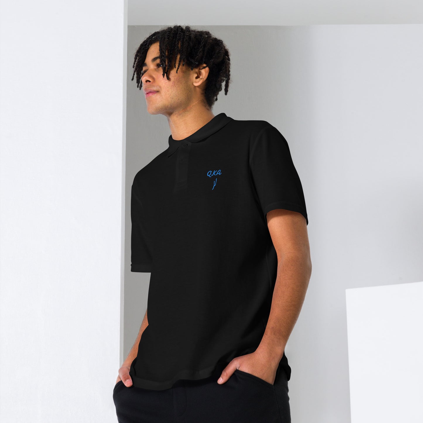 Unisex polo shirt - QKA w lake embroider