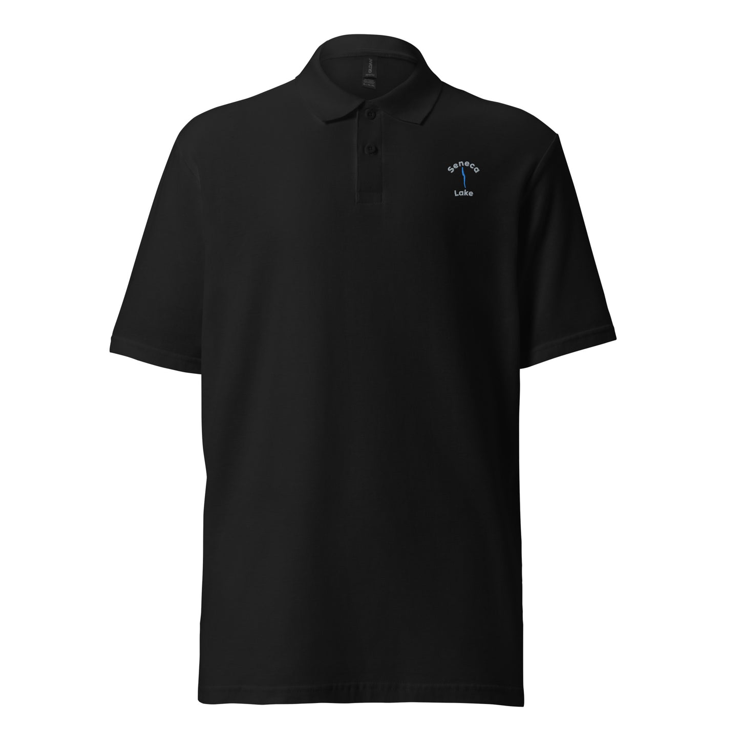 Unisex pique polo shirt - Seneca Lake w lake embroider