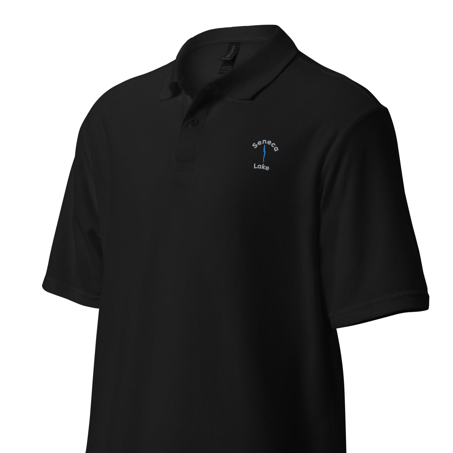 Unisex pique polo shirt - Seneca Lake w lake embroider