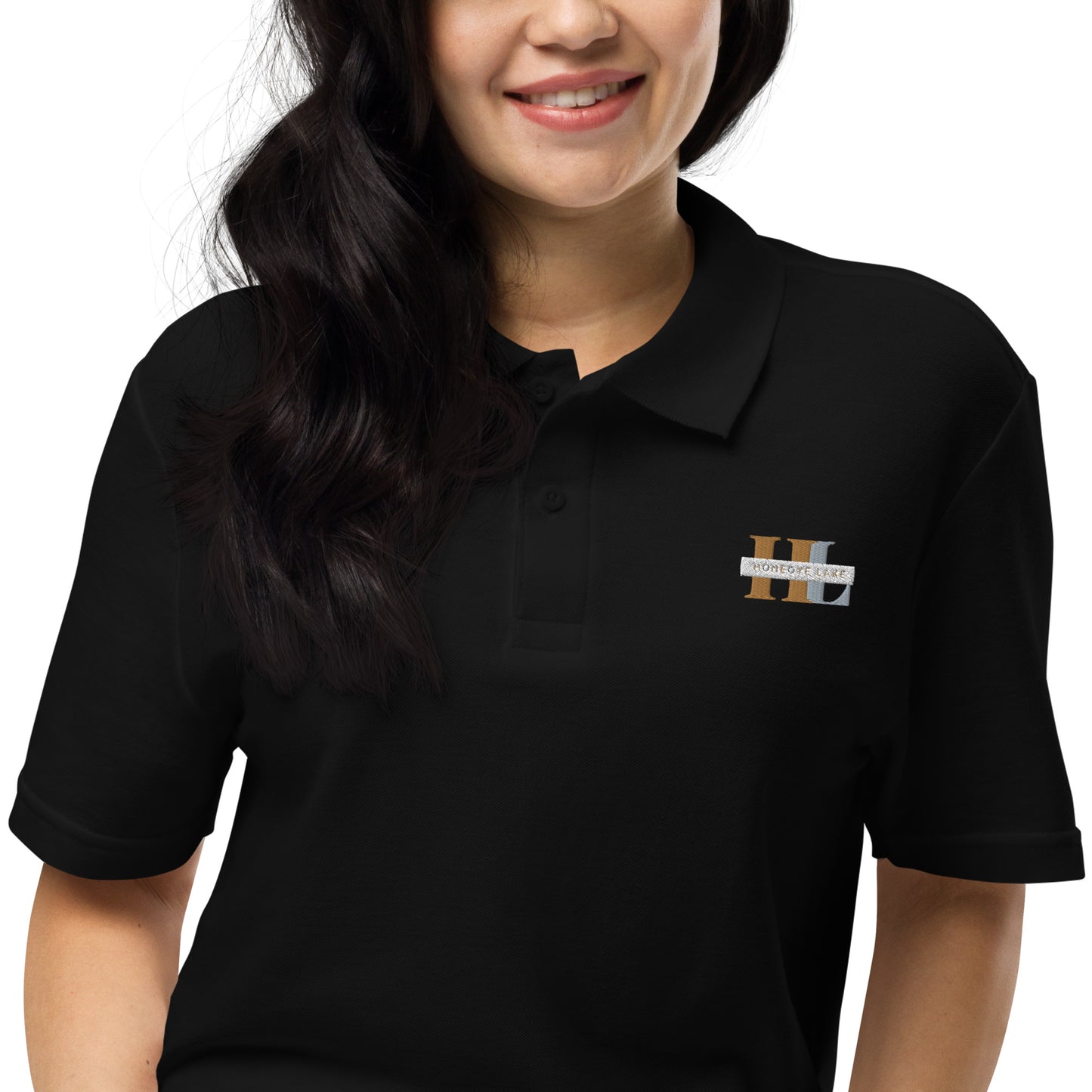 Unisex pique polo shirt - Honeoye Lake monogram style 2