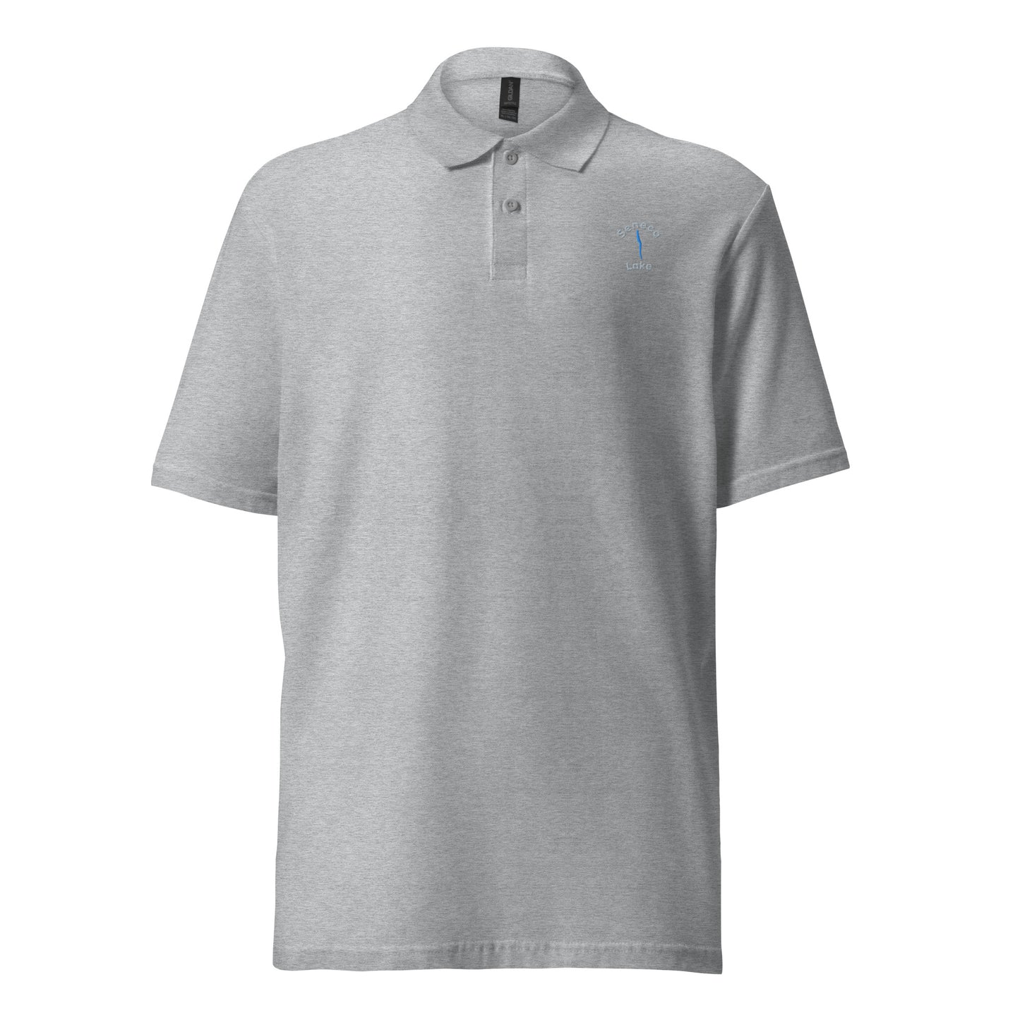 Unisex pique polo shirt - Seneca Lake w lake embroider