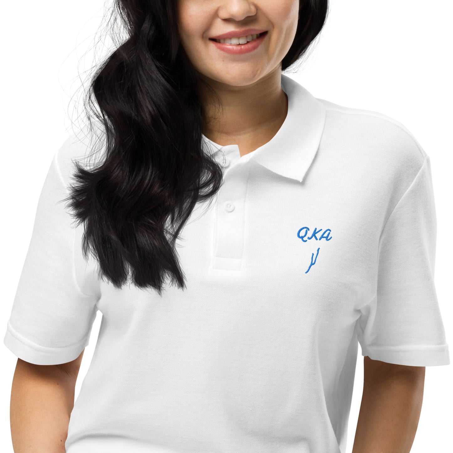 Unisex polo shirt - QKA w lake embroider