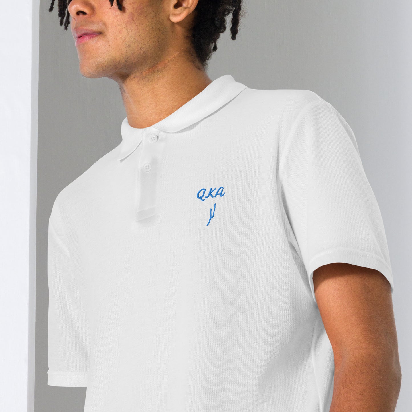 Unisex polo shirt - QKA w lake embroider