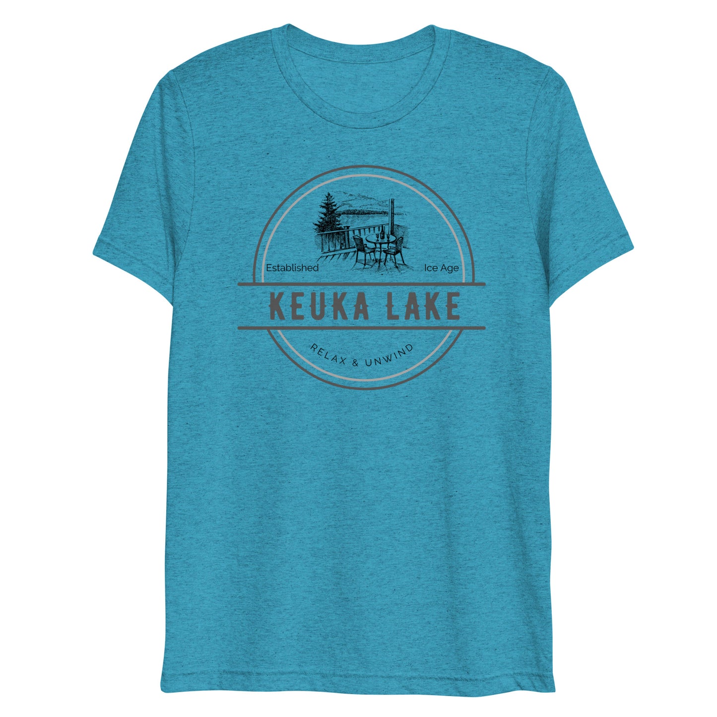 Short sleeve t-shirt - Keuka Lake View from a Deck