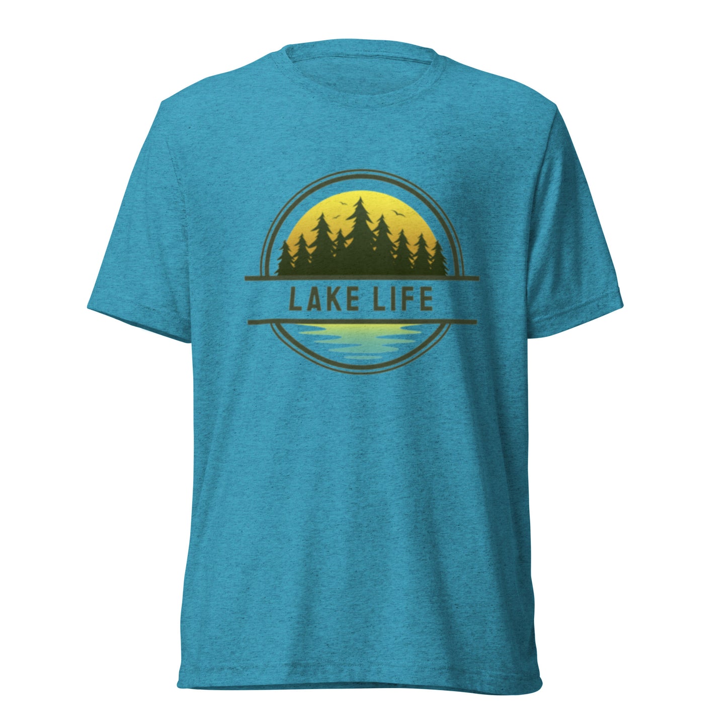 Short sleeve t-shirt - Lake Life yellow & blue