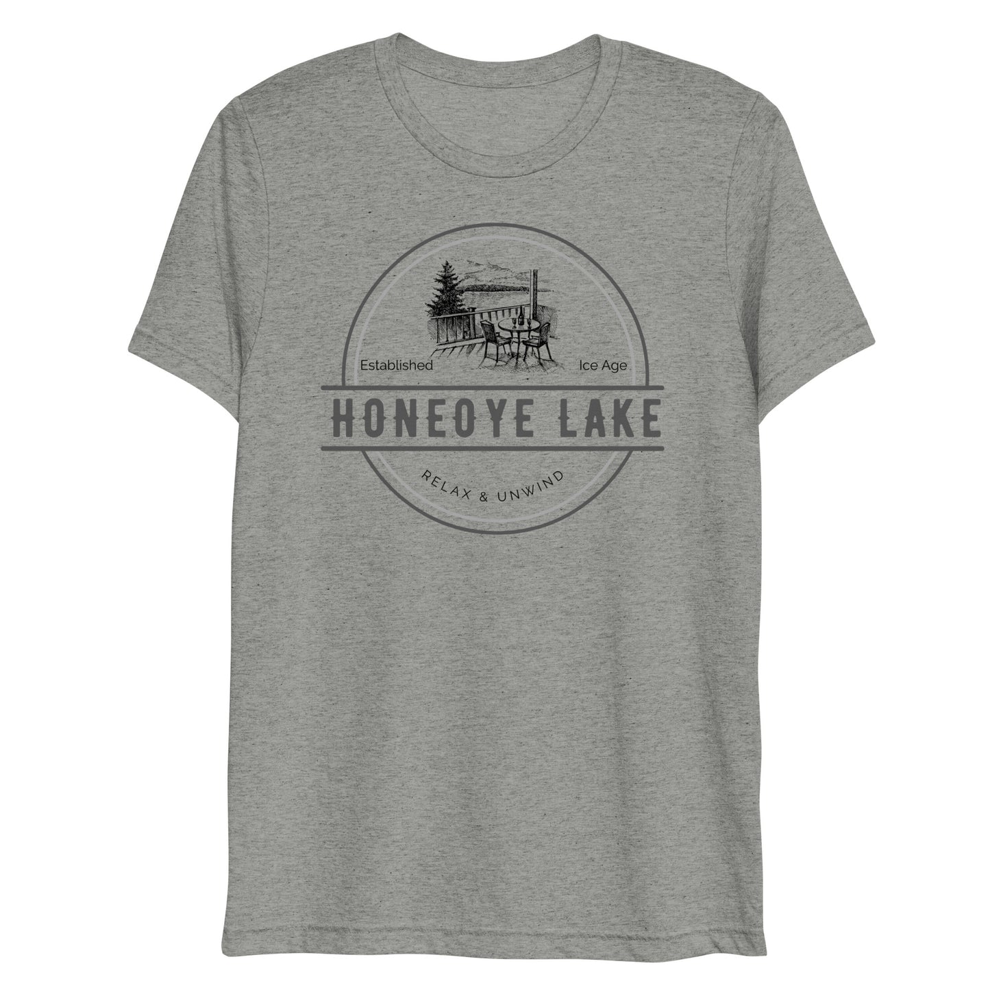 Short sleeve t-shirt - Honeoye Lake View from a Deck