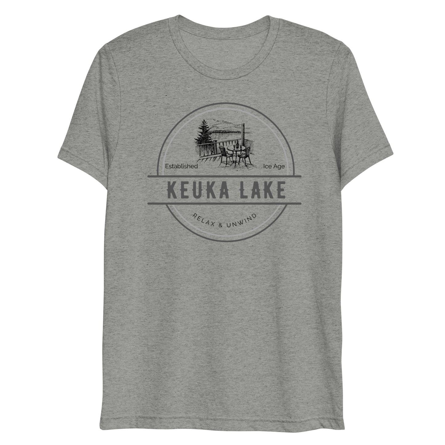 Short sleeve t-shirt - Keuka Lake View from a Deck