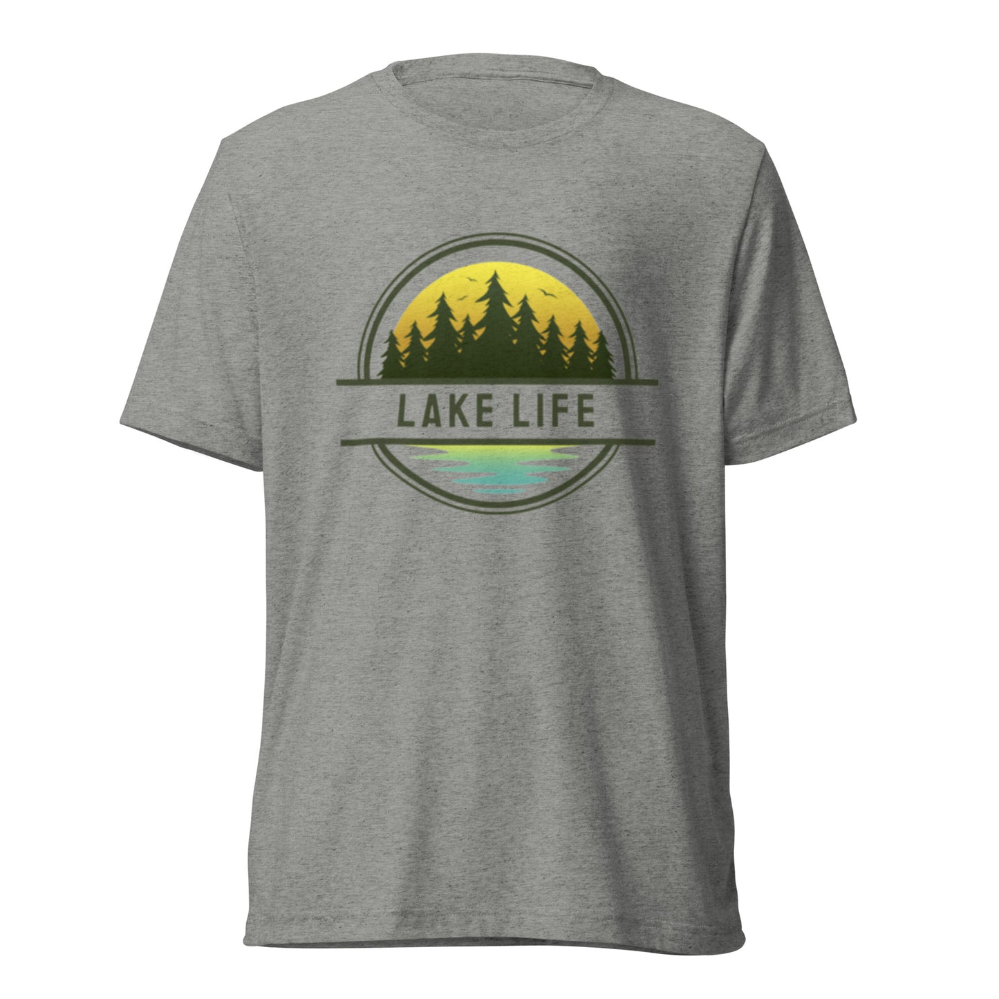 Short sleeve t-shirt - Lake Life yellow & blue