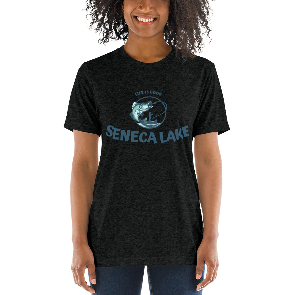 Short sleeve t-shirt - Seneca Lake Life is Good Fisherman