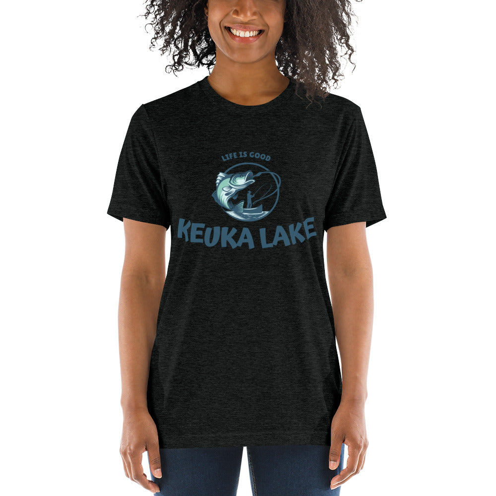 Short sleeve t-shirt - Keuka Lake Life is Good Fisherman